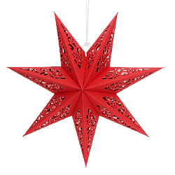 Звезда семиконечная бумажная 60 см Вензель, красный