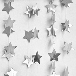 Гирлянда Звезды металлик 7 см 4 м серебро