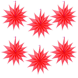 Набор фантов Звезды 30 см х 6 шт, красный